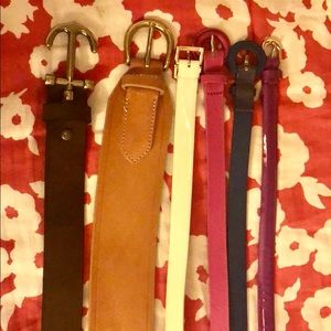 Set of 6 JCrew leather belts